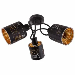 Lampe Turque-Luminaires Globo Lighting Plafonnier Globo TUNNO Noir, 3 lumières