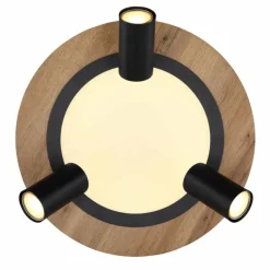 Lampes En Bois-Luminaires Globo Lighting Plafonnier Globo ULLA Couleur bois, Noir, 4 lumières