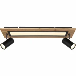 Lampes En Bois-Luminaires Globo Lighting Plafonnier Globo ULLA LED Couleur bois, Noir, 1 lumière