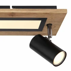 Lampes En Bois-Luminaires Globo Lighting Plafonnier Globo ULLA LED Couleur bois, Noir, 1 lumière