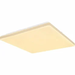 Lampes En Bois-Luminaires Globo Lighting Plafonnier Globo ULLY LED Blanc, 1 lumière, Télécommandes, Changeur de couleurs