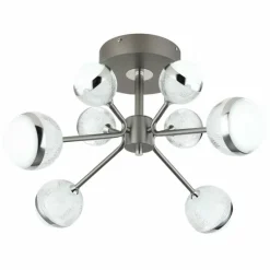 Luminaires Globo Lighting Plafonnier Globo UNTSY LED Chrome, Titane, 1 lumière, Télécommandes* Éclairage Led
