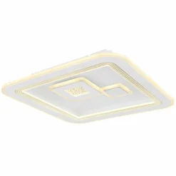 Luminaires Globo Lighting Plafonnier Globo VALERIA LED Chrome, Blanc, 1 lumière, Télécommandes* Éclairage Led