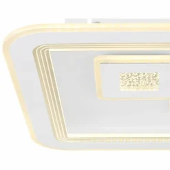 Luminaires Globo Lighting Plafonnier Globo VALERIA LED Chrome, Blanc, 1 lumière, Télécommandes* Éclairage Led