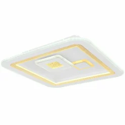 Luminaires Globo Lighting Plafonnier Globo VALERIA LED Chrome, Blanc, 1 lumière, Télécommandes* Éclairage Led