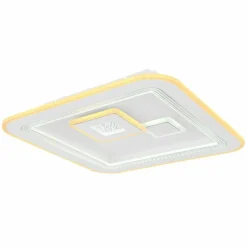 Luminaires Globo Lighting Plafonnier Globo VALERIA LED Chrome, Blanc, 1 lumière, Télécommandes* Éclairage Led