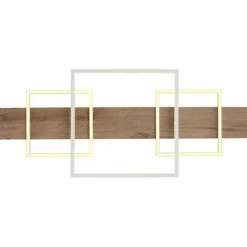 Lampes En Bois-Luminaires Globo Lighting Plafonnier Globo VANNI LED Couleur bois, Blanc, 1 lumière