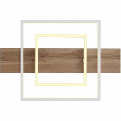 Lampes En Bois-Luminaires Globo Lighting Plafonnier Globo VANNI LED Couleur bois, Blanc, 1 lumière