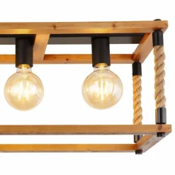 Style Boho-Chic-Luminaires Globo Lighting Plafonnier Globo VERNON Brun, Écru, Noir, 4 lumières