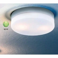 Luminaires Globo Lighting Plafonnier Globo VRANOS Acier inoxydable, Argenté, Blanc, 2 lumières