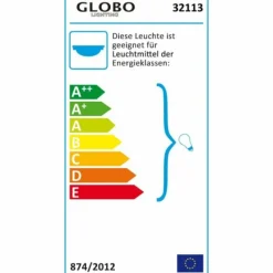 Luminaires Globo Lighting Plafonnier Globo VRANOS Acier inoxydable, Argenté, Blanc, 3 lumières