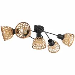 Style Boho-Chic-Luminaires Globo Lighting Plafonnier Globo WENNA Noir, 5 lumières