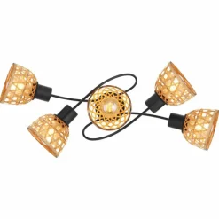 Style Boho-Chic-Luminaires Globo Lighting Plafonnier Globo WENNA Noir, 5 lumières