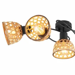 Style Boho-Chic-Luminaires Globo Lighting Plafonnier Globo WENNA Noir, 5 lumières