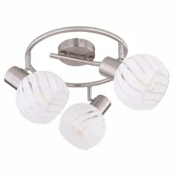 Luminaires Globo Lighting Plafonnier Globo WILLY Nickel mat, 3 lumières