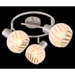 Luminaires Globo Lighting Plafonnier Globo WILLY Nickel mat, 3 lumières