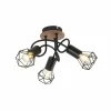 Lampes En Bois-Luminaires Globo Lighting Plafonnier Globo XARA Bois clair, Couleur bois, Noir, 3 lumières