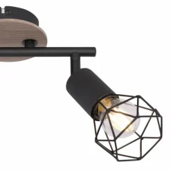 Lampes En Bois-Luminaires Globo Lighting Plafonnier Globo XARA Couleur bois, Noir, 2 lumières