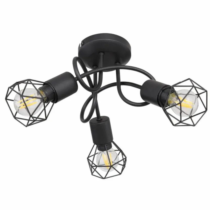 Lampes Vintages & Rétros-Luminaires Globo Lighting Plafonnier Globo XARA I Noir, 3 lumières