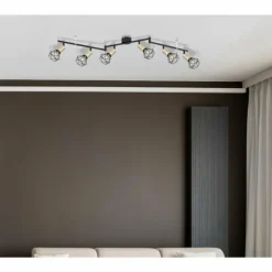 Luminaires Globo Lighting Plafonnier Globo XARA Noir, 6 lumières* Spots Et Projecteurs