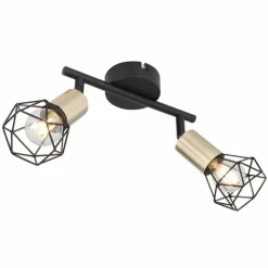 Luminaires Globo Lighting Plafonnier Globo XARA Vieux laiton, Noir, 2 lumières* Plafonniers