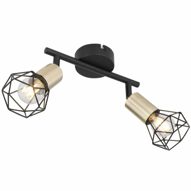 Luminaires Globo Lighting Plafonnier Globo XARA Vieux laiton, Noir, 2 lumières* Plafonniers