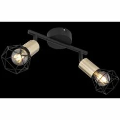 Luminaires Globo Lighting Plafonnier Globo XARA Vieux laiton, Noir, 2 lumières* Plafonniers