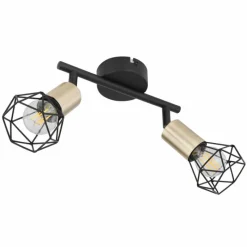 Luminaires Globo Lighting Plafonnier Globo XARA Vieux laiton, Noir, 2 lumières* Plafonniers