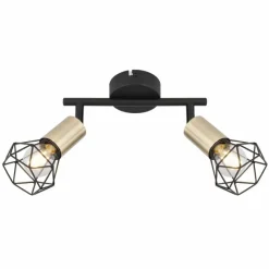 Luminaires Globo Lighting Plafonnier Globo XARA Vieux laiton, Noir, 2 lumières* Plafonniers