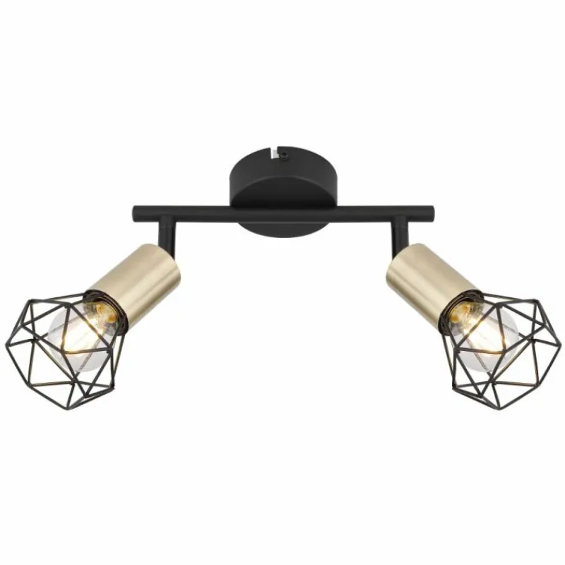 Luminaires Globo Lighting Plafonnier Globo XARA Vieux laiton, Noir, 2 lumières* Plafonniers