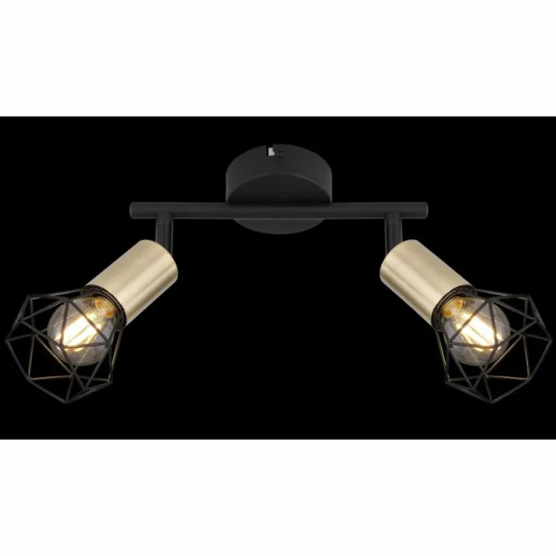 Luminaires Globo Lighting Plafonnier Globo XARA Vieux laiton, Noir, 2 lumières* Plafonniers