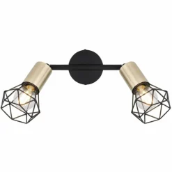 Luminaires Globo Lighting Plafonnier Globo XARA Vieux laiton, Noir, 2 lumières* Plafonniers