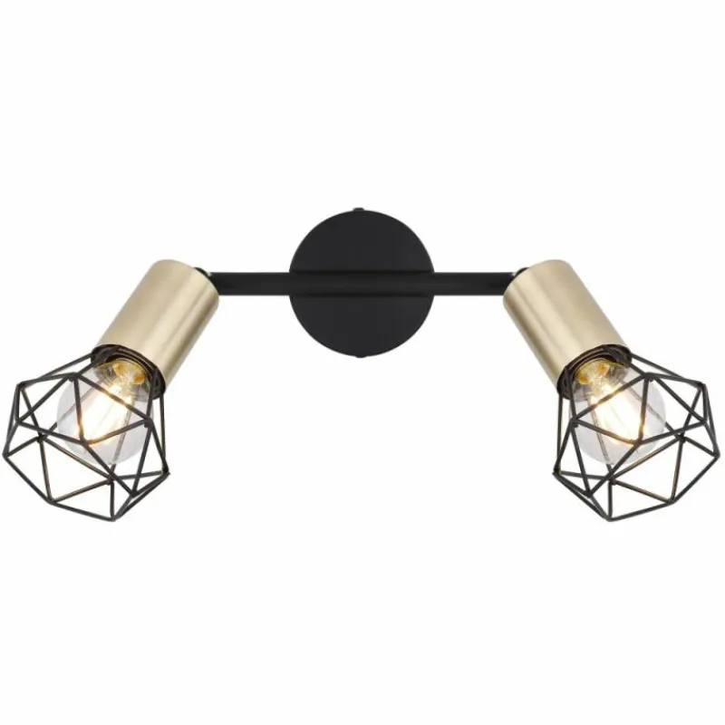 Luminaires Globo Lighting Plafonnier Globo XARA Vieux laiton, Noir, 2 lumières* Plafonniers