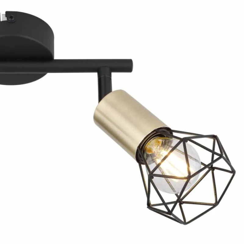 Luminaires Globo Lighting Plafonnier Globo XARA Vieux laiton, Noir, 2 lumières* Plafonniers