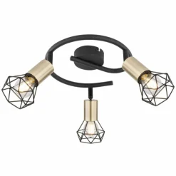 Luminaires Globo Lighting Plafonnier Globo XARA Vieux laiton, Noir, 3 lumières* Plafonniers