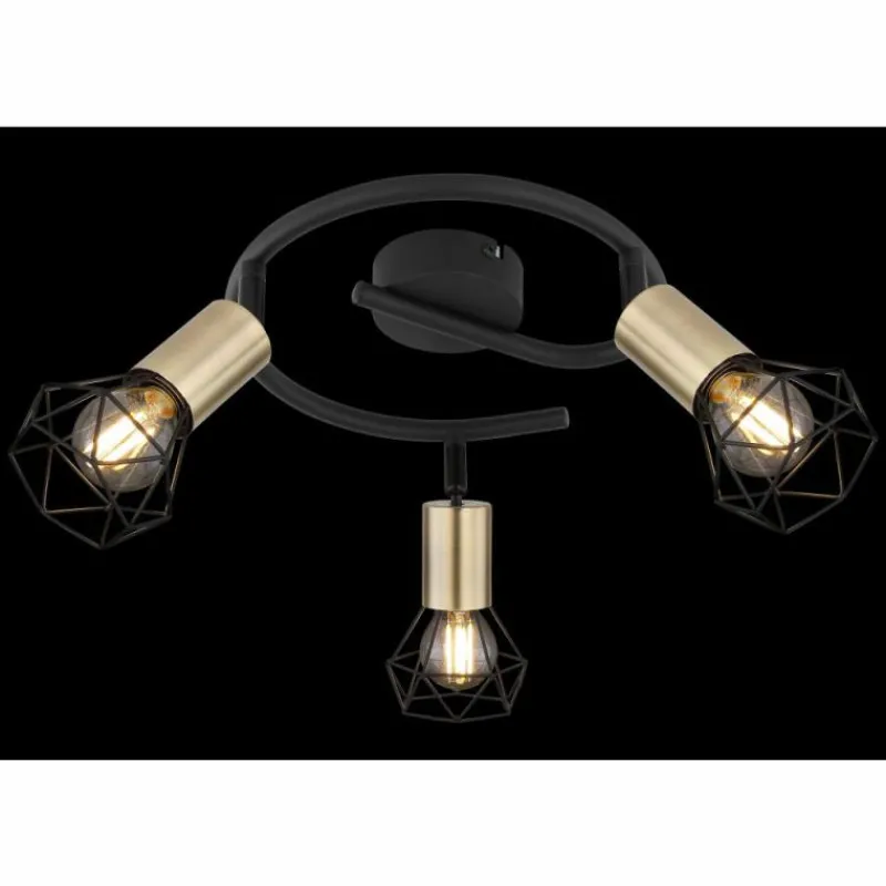 Luminaires Globo Lighting Plafonnier Globo XARA Vieux laiton, Noir, 3 lumières* Plafonniers