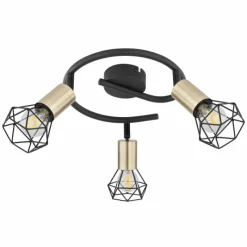 Luminaires Globo Lighting Plafonnier Globo XARA Vieux laiton, Noir, 3 lumières* Plafonniers