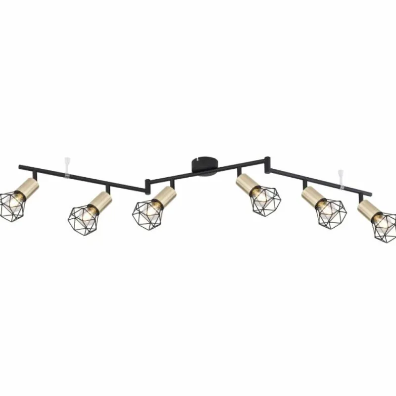Luminaires Globo Lighting Plafonnier Globo XARA Vieux laiton, Noir, 6 lumières* Plafonniers