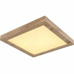 Lampes En Bois-Luminaires Globo Lighting Plafonnier Globo XAVVI LED Couleur bois, Blanc, 1 lumière