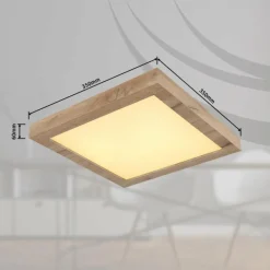 Lampes En Bois-Luminaires Globo Lighting Plafonnier Globo XAVVI LED Couleur bois, Blanc, 1 lumière