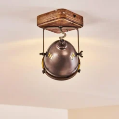 Luminaires Rustiques-hofstein Plafonnier Glostrup Brun, Acier inoxydable, 1 lumière