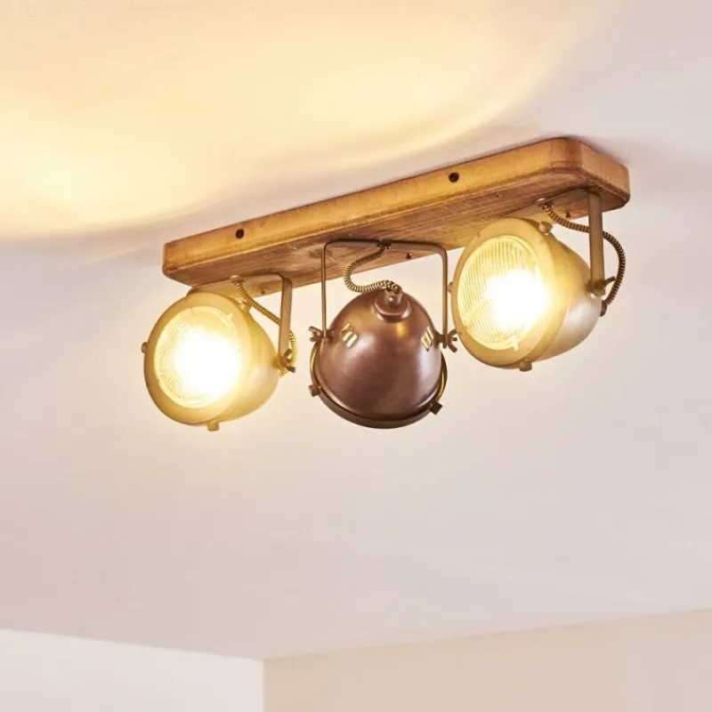 hofstein Plafonnier Glostrup Brun, Acier inoxydable, 3 lumières