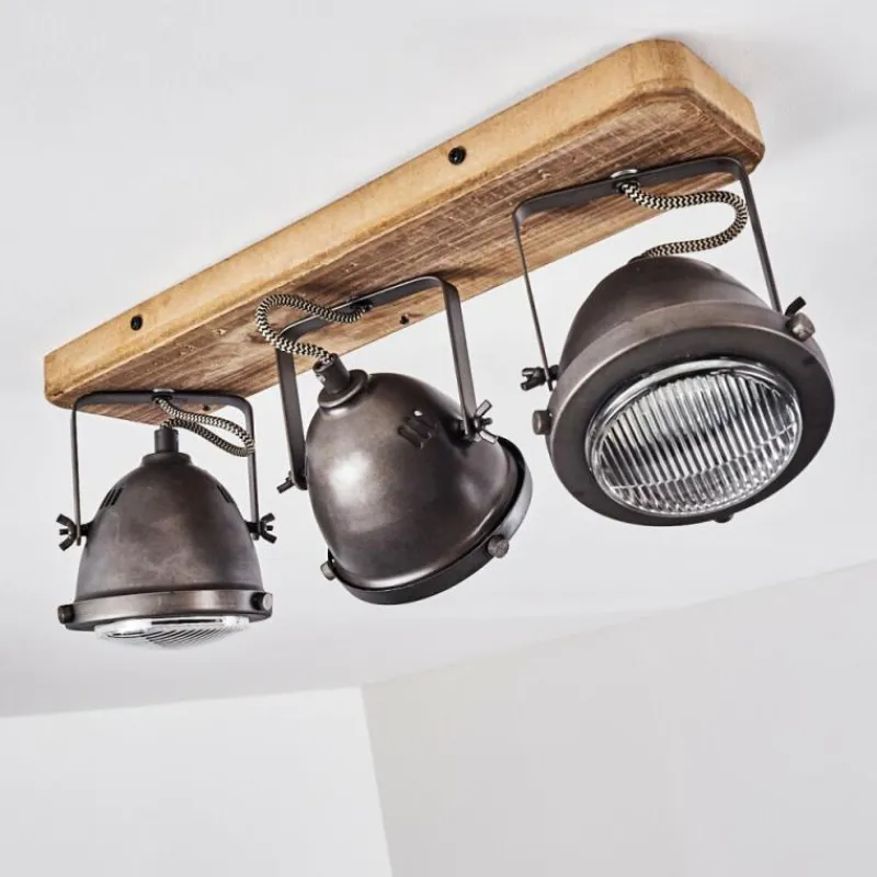 hofstein Plafonnier Glostrup Brun, Acier inoxydable, 3 lumières