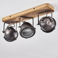 hofstein Plafonnier Glostrup Brun, Acier inoxydable, 3 lumières