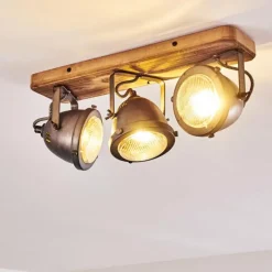 hofstein Plafonnier Glostrup Brun, Acier inoxydable, 3 lumières