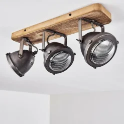 hofstein Plafonnier Glostrup Brun, Acier inoxydable, 3 lumières