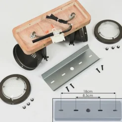 Luminaires Rustiques-hofstein Plafonnier Glostrup Brun, Acier inoxydable, 2 lumières