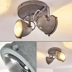 Luminaires Rustiques-hofstein Plafonnier Glostrup LED Gris, 2 lumières