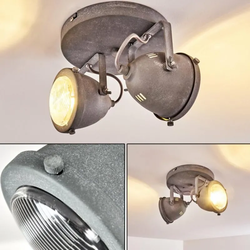 Luminaires Rustiques-hofstein Plafonnier Glostrup LED Gris, 2 lumières