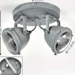 Luminaires Rustiques-hofstein Plafonnier Glostrup LED Gris, 2 lumières